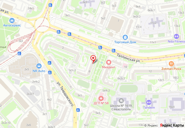 Карта: улица Таллинская, 6, Москва, Строгино